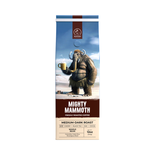 Mighty Mammoth Medium-Dark Roast Beans 12oz Bag