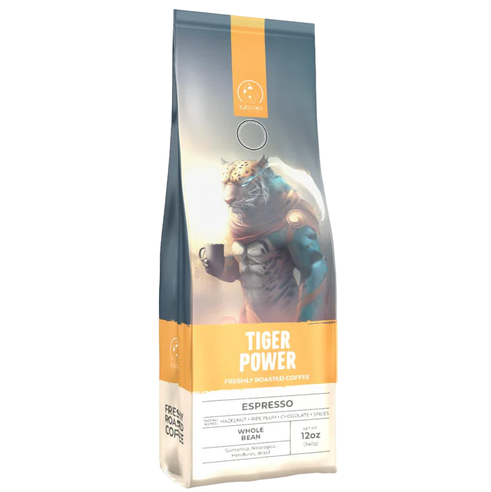 Tiger Power Espresso Whole Beans 12oz Bag