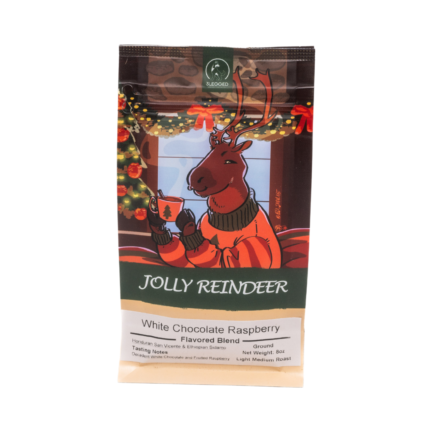 White Chocolate & Raspberry - Jolly Reindeer Holiday Coffee Collection