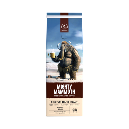 Mighty Mammoth Medium-Dark Roast Beans 12oz Bag