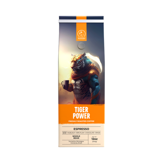 Tiger Power Espresso Whole Beans 12oz Bag