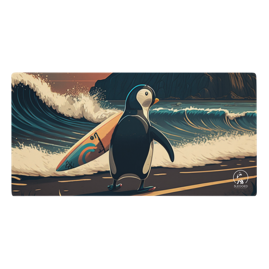 Penguin Surfer Extra Large Gaming Mouse Pad