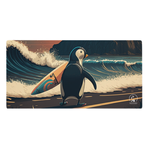 Penguin Surfer Extra Large Gaming Mouse Pad