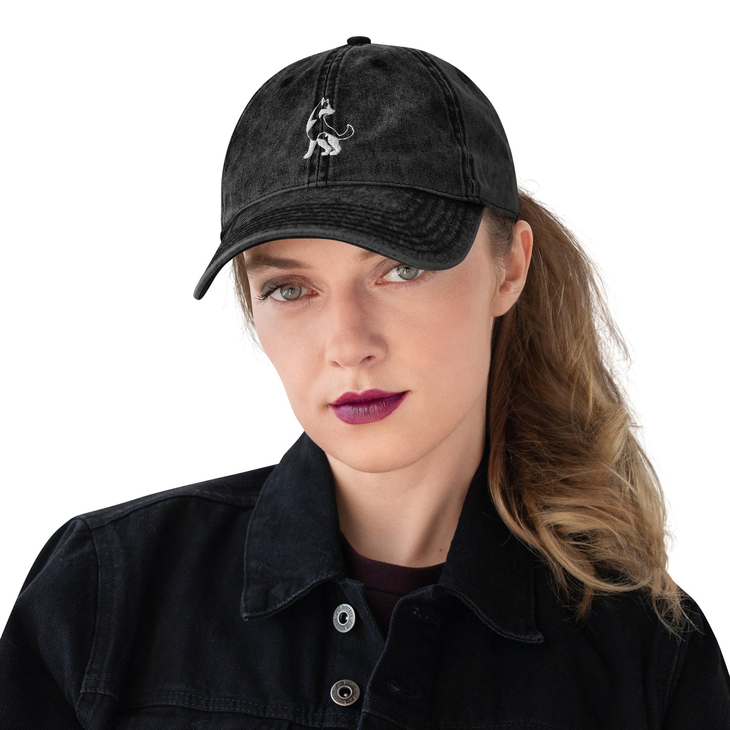 Embroidered Vintage Cotton Twill Cap